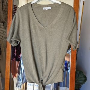 Olive + Oak Knotted Short Sleeve Sweater Shirt